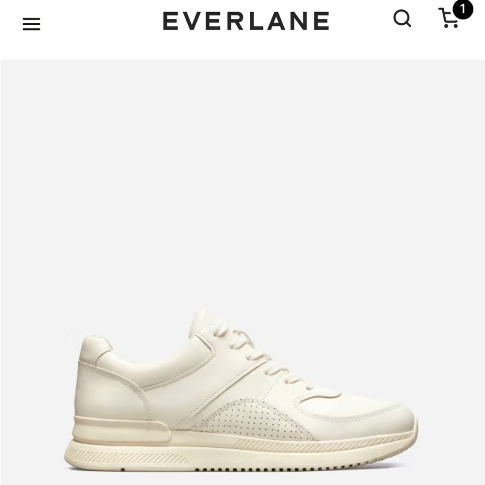 Everlane Trainer Leather Sneaker, off-white